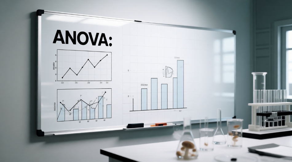 ANOVA: statistical analysis of yield as a function of strain and substrate